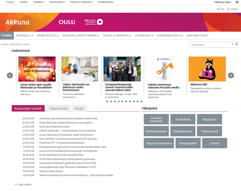 intranet akkuna etusivu 25-8-2016